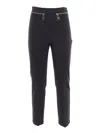 Elisabetta Franchi Straight Crepe Trousers With Zip In Black