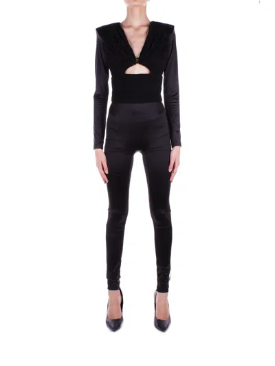 Elisabetta Franchi Trousers Black In Nero Neri E Grigi