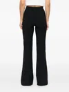 Elisabetta Franchi Flared Leg Crepe Pants Front Flaps In Blue
