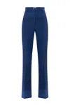 Elisabetta Franchi Flared Blue Trousers With High Waist In Blue