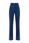 Elisabetta Franchi Flared Blue Trousers With High Waist In Blue