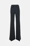 Elisabetta Franchi Double Crepe Trousers In Blue