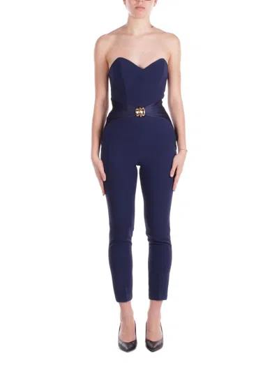 Elisabetta Franchi Trousers In Blu Blu E Verdi