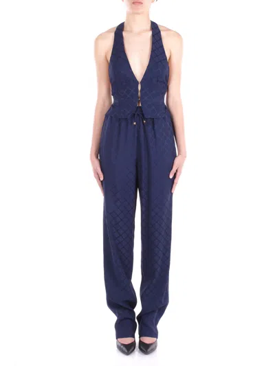 Elisabetta Franchi Trousers Blue In Blu Blu E Verdi