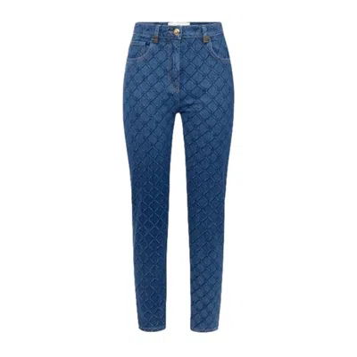 Elisabetta Franchi Trousers In Blue Vintage