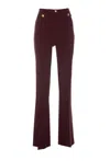 Elisabetta Franchi Palazzo Pants In Crepe Stretch In Bordeaux