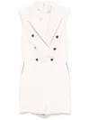 Elisabetta Franchi Tailored Jumpsuit With Decorative Buttons In Neutral