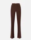 Elisabetta Franchi Flared Leg Trousers Gold-tone Buttons In Brown