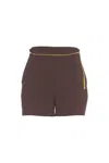 Elisabetta Franchi Stylish Shorts With Chain And Pockets In Brown