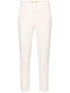 Elisabetta Franchi Logo-plaque Tapered Trousers In Brown