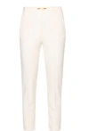 Elisabetta Franchi Logo-plaque Tapered Trousers In Burro