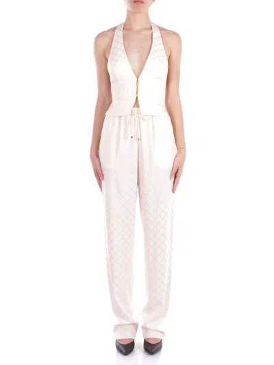 Elisabetta Franchi Trousers In Burro Bianco