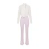 Elisabetta Franchi Burro Quarzo Georgette Jumpsuit In Burro Quarzo