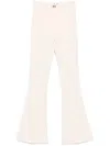 Elisabetta Franchi Butter Flared Trouser With Logo In Cream
