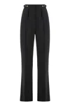Elisabetta Franchi Trousers In Crepe With Jewelry Accessory In Black