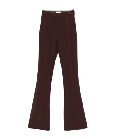 Elisabetta Franchi Flared Tailored Pants In Burgundy