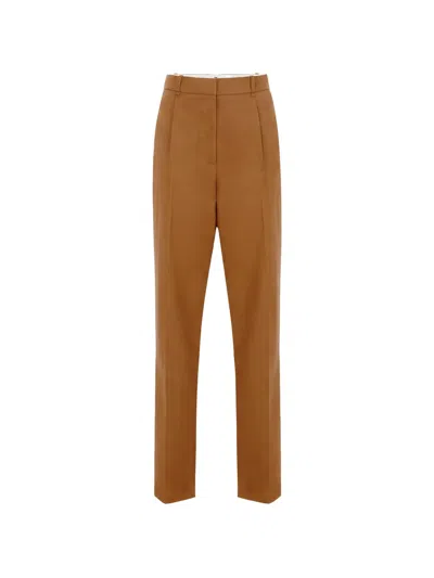 Elisabetta Franchi Trousers In Gabardine Fabric In Brown