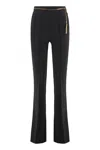 Elisabetta Franchi Trousers In Lightweight Crepe With Jewelry Chain In Black