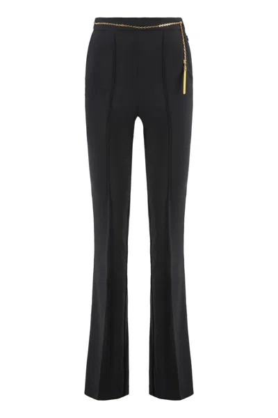 ELISABETTA FRANCHI ELISABETTA FRANCHI TROUSERS IN LIGHTWEIGHT CREPE WITH JEWELRY CHAIN