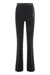 Elisabetta Franchi Trousers In Lightweight Crepe With Jewelry Chain In Black