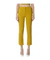 Elisabetta Franchi Trousers In Lightweight Double-layer Crepe Fabric With Slits In Yellow