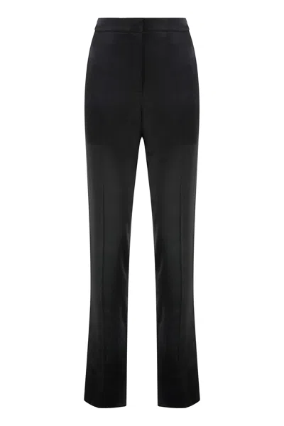 Elisabetta Franchi Trousers In Satin With Pockets In Black