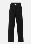 Elisabetta Franchi Trousers With Shiny Bands In Black