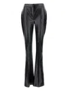 Elisabetta Franchi High Waisted Flared Trousers With Crocodile Effect In Multi