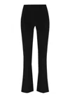 Elisabetta Franchi Black Crepe Palazzo Pants In Nero/burro