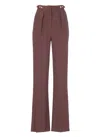 Elisabetta Franchi Pleated Button-detailing Straight Trousers In Red