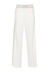 Elisabetta Franchi Viscose Trousers With Contrasting Bands In White