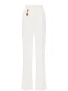 Elisabetta Franchi Logo-charm Trousers In White