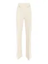 Elisabetta Franchi Logo-plaque Flared Trousers In White
