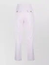 Elisabetta Franchi Trousers With Back Pockets And Button Detail In White