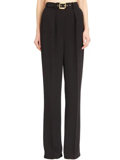 Elisabetta Franchi Magliano Trousers With Belt In Brown