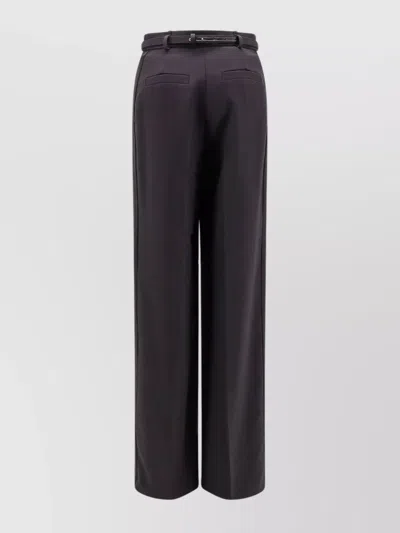 Elisabetta Franchi Trousers With Belt And Enamelled Detail In Black