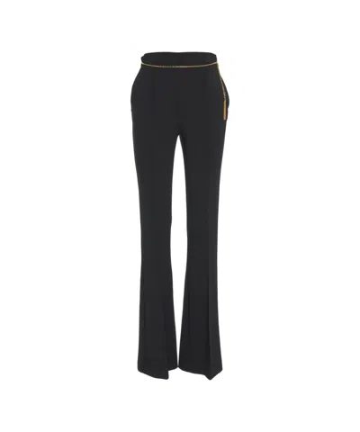 Elisabetta Franchi Trousers With Chain Detail In Black