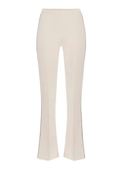Elisabetta Franchi Trousers With Contrast Piping In White