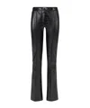 Elisabetta Franchi High Waisted Flared Trousers With Crocodile Effect In Black