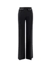 Elisabetta Franchi Trousers With Double Logoed Button In Black