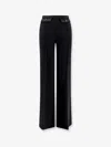 Elisabetta Franchi Trousers With Double Logoed Button In Black