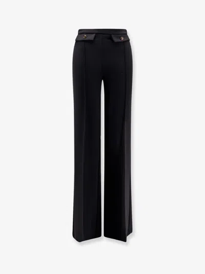 Elisabetta Franchi Trousers With Double Logoed Button In Black