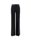 Elisabetta Franchi Trousers With Double Logoed Button In Black