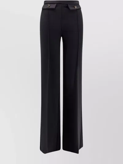ELISABETTA FRANCHI TROUSERS WITH DOUBLE LOGOED BUTTON