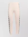 Elisabetta Franchi Trousers With Elastic Waistband And Ribbed Cuffs In Neutral