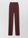 Elisabetta Franchi Trousers With Front Pleats And Belt Loops In Burgundy