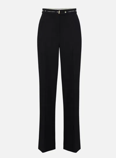 Elisabetta Franchi Trousers With Logo Tape In Black