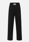 Elisabetta Franchi Trousers With Shiny Bands In Black
