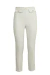 Elisabetta Franchi Ecrù Slim Fit Trouser In Yellow