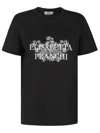 Elisabetta Franchi Jersey T-shirt With Logo Print And Embroidery In Black